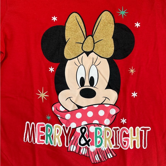 NWT Minnie Mouse Merry & Bright tee, size L/10-12 - Picture 3 of 5